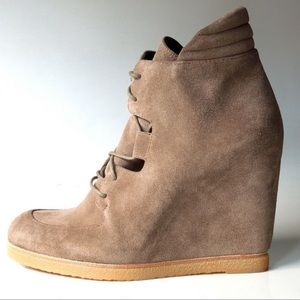 Stuart Weizman ankle boots “Kid Stuff” suede wedge